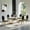 Gold White Table & Gold Black Chair, variant on Elegant 7-Piece Dining Table Set, 68.9" Faux Marble Dining Table & 6 PU Leather Chairs, Stainless Steel Base, Modern Rectangular Kitchen Dining Room Set