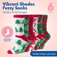 thumbnail image 6 of Debra Weitzner Women’s Non-Slip Cozy Winter Socks, Plush Fleece Design, 5 Pairs, 6 of 7