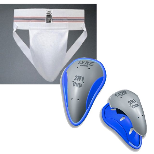 Duke Athletic Men's Adult Supporter Unit With 2N1 Cup, White, 2XLarge