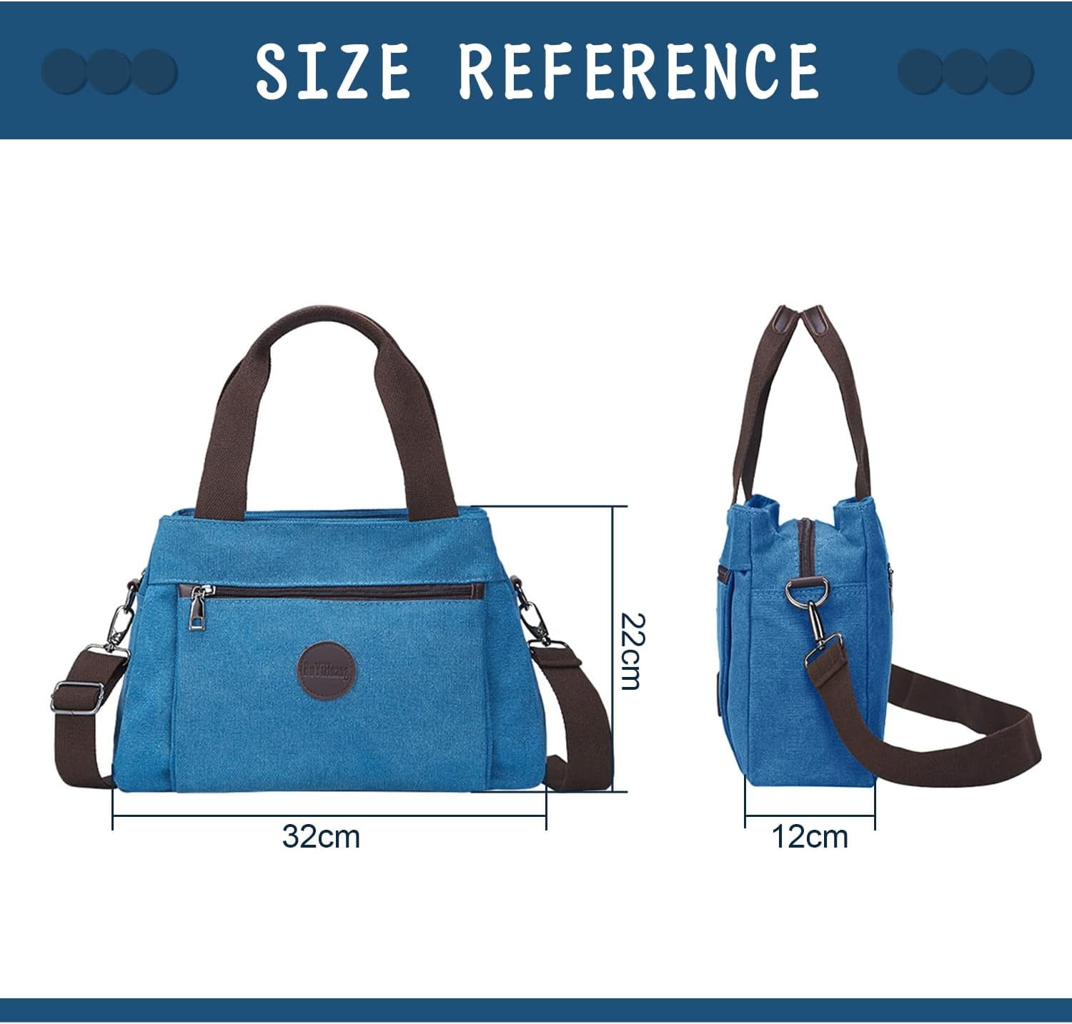 Women's Vintage Canvas Hobo Handbags Work Shoulder Crossbody Bag Tote Purses Multi-pocket Handbags