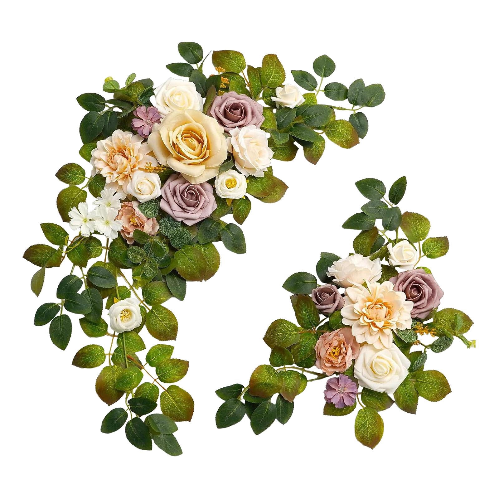 perfeclan 2Pcs Wedding Arch Flowers Artificial Flower Rustic Centerpiece Wedding Decor Flower Arrangement for Wedding Ceremony Backdrop Champagne