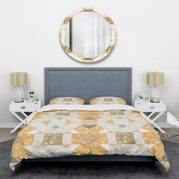 Designart 'Geometric Retro Design I' Mid-Century Modern Duvet Cover Set