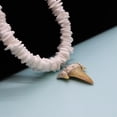 thumbnail image 3 of Shark Tooth Necklace - 20" Puka Shell Choker, Fossil Teeth Beach Surf Necklaces, 3 of 7