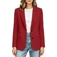 thumbnail image 7 of Perfectbot Women's Notch Collared Blazer 2 Button Long Sleeve Suit Jacket Office Business Outfits, 7 of 7