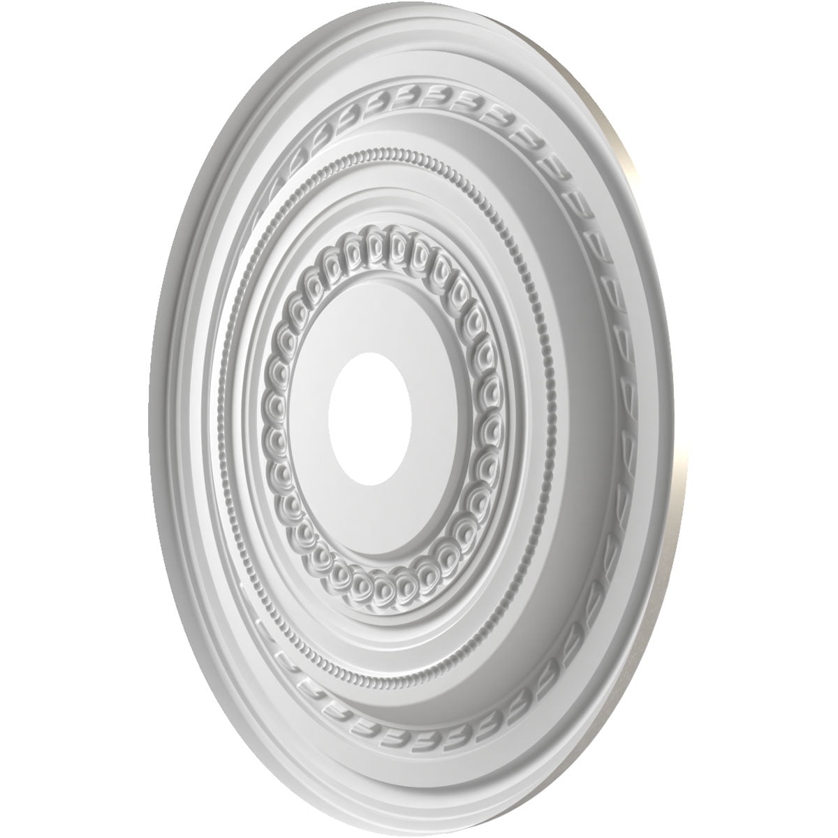Ekena Millwork 22"OD x 3 1/2"ID x 1"P Cole Thermoformed PVC Ceiling Medallion (Fits Canopies up to 6"), Bright Coat Aluminum
