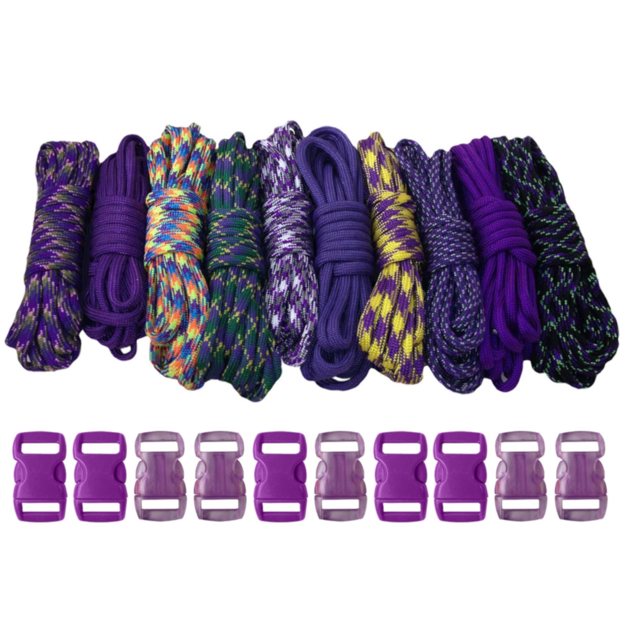 PARACORD PLANET 550lb Type III Paracord Combo Crafting Kits with Buckles 