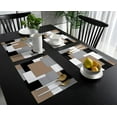 thumbnail image 4 of 2024 Placemat Brown Black Grey Abstract Art for Dining Table Tableware Mats Kitchen Dish Mat Pad 4/6pcs Table Mat Home ration, 4 of 7