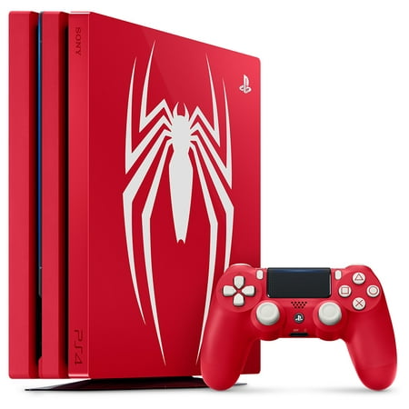 Sony Playstation 4 Pro Marvel's Spider-Man Limited Edition Amazing Red 1TB Console with Extra Crystal Red