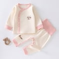 thumbnail image 2 of CAUYDY Preemie Boy Pajamas Newborn Sleepers Boys Comfy Long Sleeve Top and Elastic Pants 2PCS Set Baby Clothes Infant Outfits Fall Winter 0 3 6 9 12 Months Sizes 9-12 Months,Pink, 2 of 8