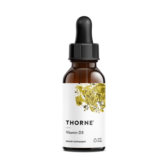 THORNE - Vitamin D3 with a Metered Dispenser - Liquid Vitamin D Vegan Supplement - Supports Healthy Bones, Teeth, Muscles, Cardiovascular & Immune Function* - 4,000 IU - 1 Fl Oz (30 mL) - 30 Servings