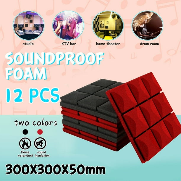 12 Pack Selfadhesive Sound Proof Foam Panels 2" X 12" X 12" , Acoustic Panels, Fast Expand