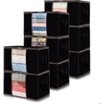 thumbnail image 1 of Lifewit 8 Packs Clothes Storage Bag, Storage Bins for Clothes, Blankets, Comforters, Foldable, 60L, Black, 1 of 6