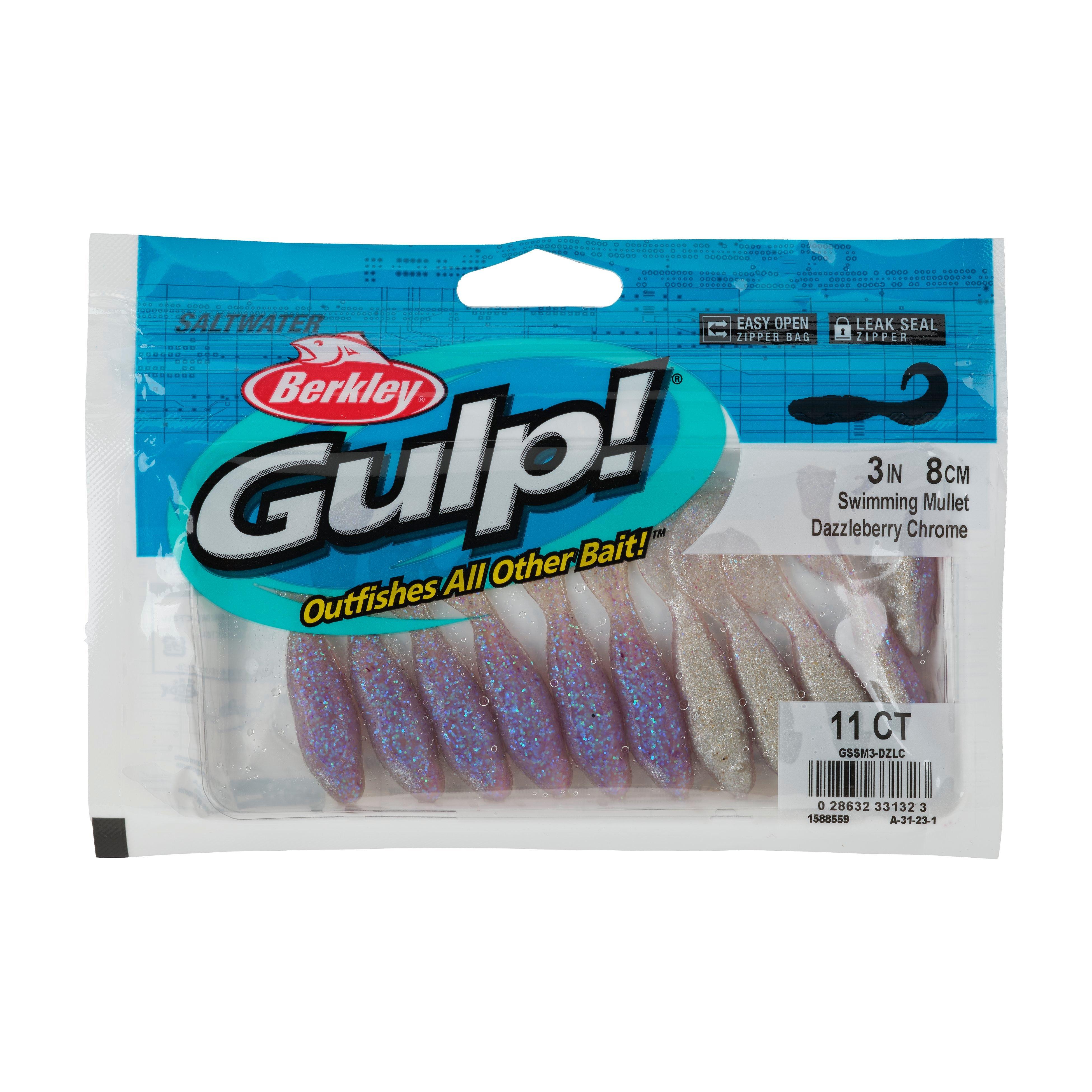 Berkley Gulp!® Saltwater Swimming Mullet, 3 in, Dazzleberry Chrome