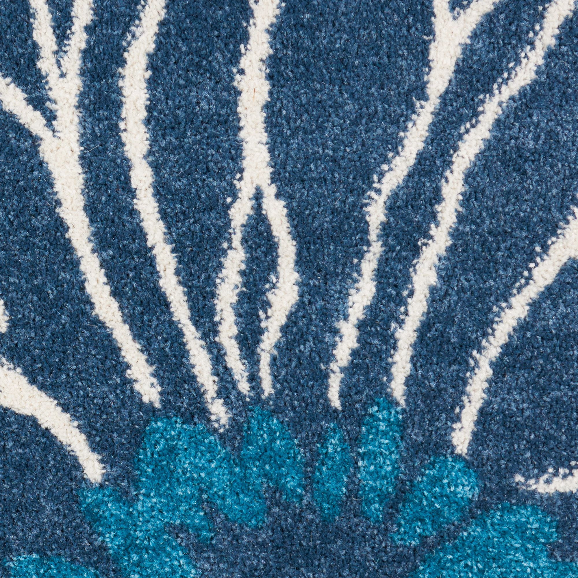 Nourison Passion Floral Blue 2'2" x 10' Area Rug, (2x10)