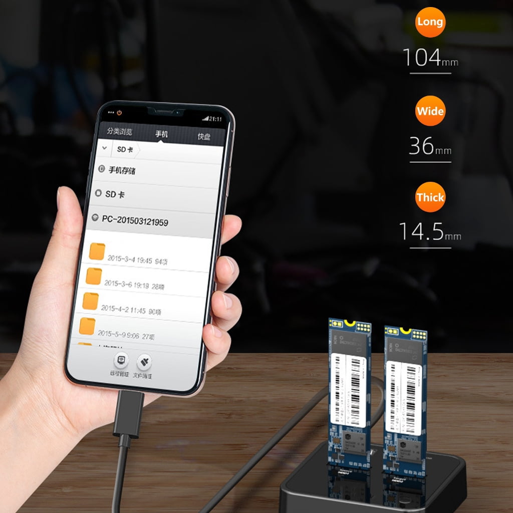 AOOOWER M.2 SSDs Enclosure with Offlines Clone Function, SATAs/PCIe Support, USB 3.1 Gens2 Interfaces for Fast 10Gbps Data Transfer