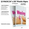 thumbnail image 2 of Waxing (2-PACK) 24" x 36" Plastic Signs | Sign Insert 4mm Corrugated Plastic Signs Storefront Window Poster, 2 of 2