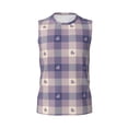 thumbnail image 6 of Lsque Heart Check Plaid Print Men's Cotton Blend Sleeveless Muscle Shirts (S-3XL)- Moisture Wicking, Odor Protection, UPF 30+,X-Large, 6 of 8