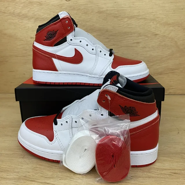 Ni-k-e Air Jordan 1 Retro High OG GS Heritage Youth Sz 6Y /Women Sz 7.5 White Red Black