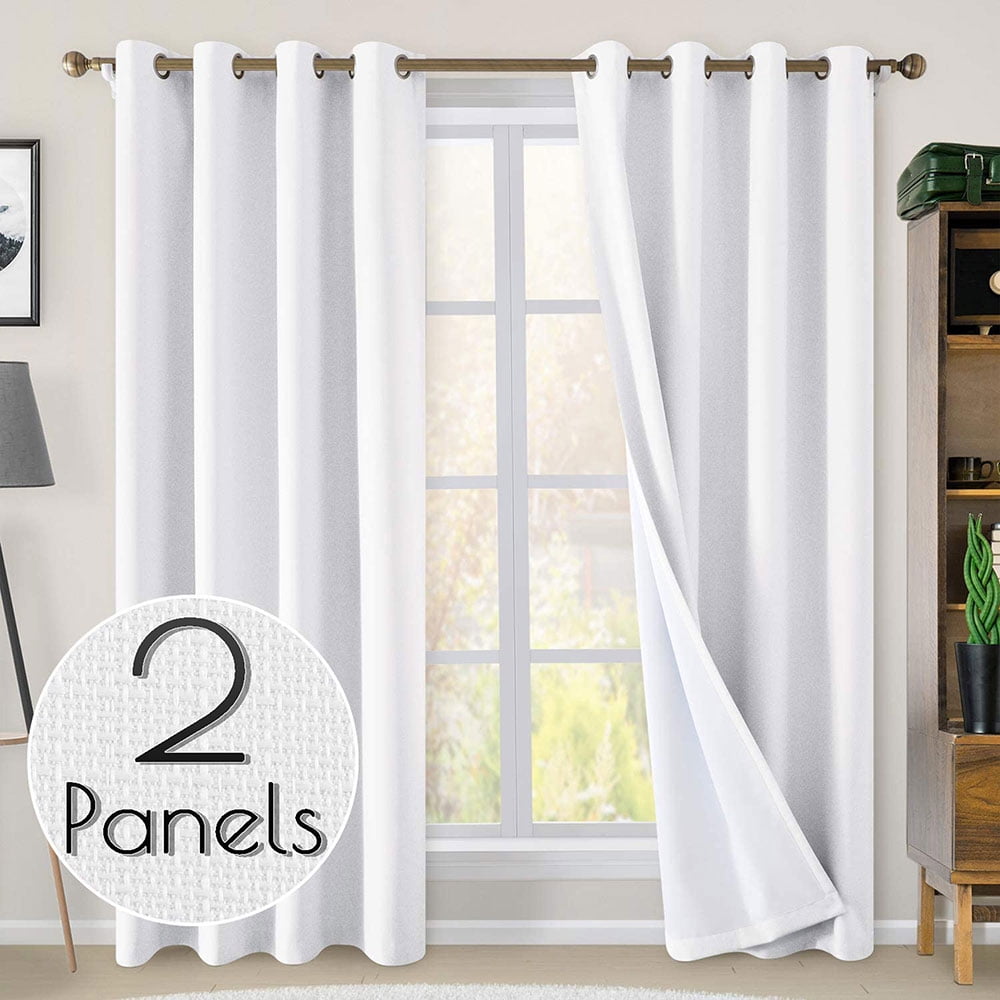 2PC DARK BACKING SHORT SOLID PANEL WINDOW CURTAIN 100% PRIVACY 30X36 EACH ELIO 