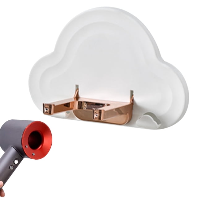 Soporte autoadhesivo para secador de pelo, montado en la pared, organizador adhesivo para secador de pelo para baño