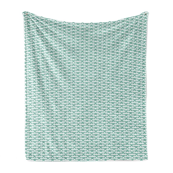 Caterpillar Soft Flannel Fleece Throw Blanket, Pattern of Larva Type Bugs Repeating Spring Season Animals Wildlife, Cozy Plush for Indoor and Outdoor Use, 60" x 80", Sea Green and White, by Ambesonne