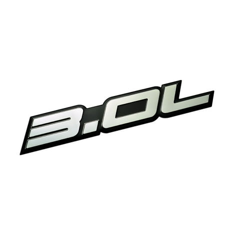 - 3.0L Liter Embossed SILVER on Black Highly Polished Real Aluminum Auto Emblem Badge Nameplate for Acura BMW Honda Accord Hyundai Sonata Mazda Mitsubishi Outlander Eclipse Nissan Maxima Pathfinder