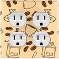thumbnail image 1 of Metal Light Switch Wall Plate Outlet Cover (Coffee Espresso Mocha Bean Cup Maker Pistachio Beige - Double Duplex), 1 of 2