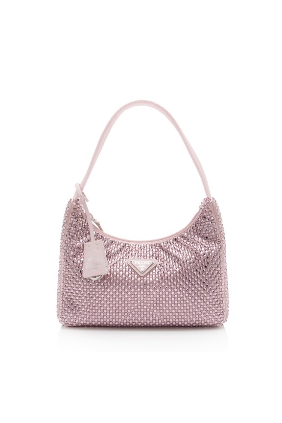 Pre-Owned Prada Satin Crystal Re-Edition 2000 Mini Bag
