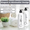 thumbnail image 4 of Alora - Set of 5 - Reusable Shampoo and Conditioner Bottles -16oz Pump Bottle Dispenser for Shampoo, Conditioner, Body Wash, Face Wash, Lotion - Empty Refillable Containers for Shower Permanent Labels, 4 of 8