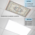 thumbnail image 3 of Fluorescent Light Covers for Ceiling Lights Classroom, Boho Vintage Magnetic Ceiling Light Cover Filter for School,Office, 2X4 FT, Pack of 2, Ethnic Tribal Aztec Floral Pattern Beige, 3 of 9