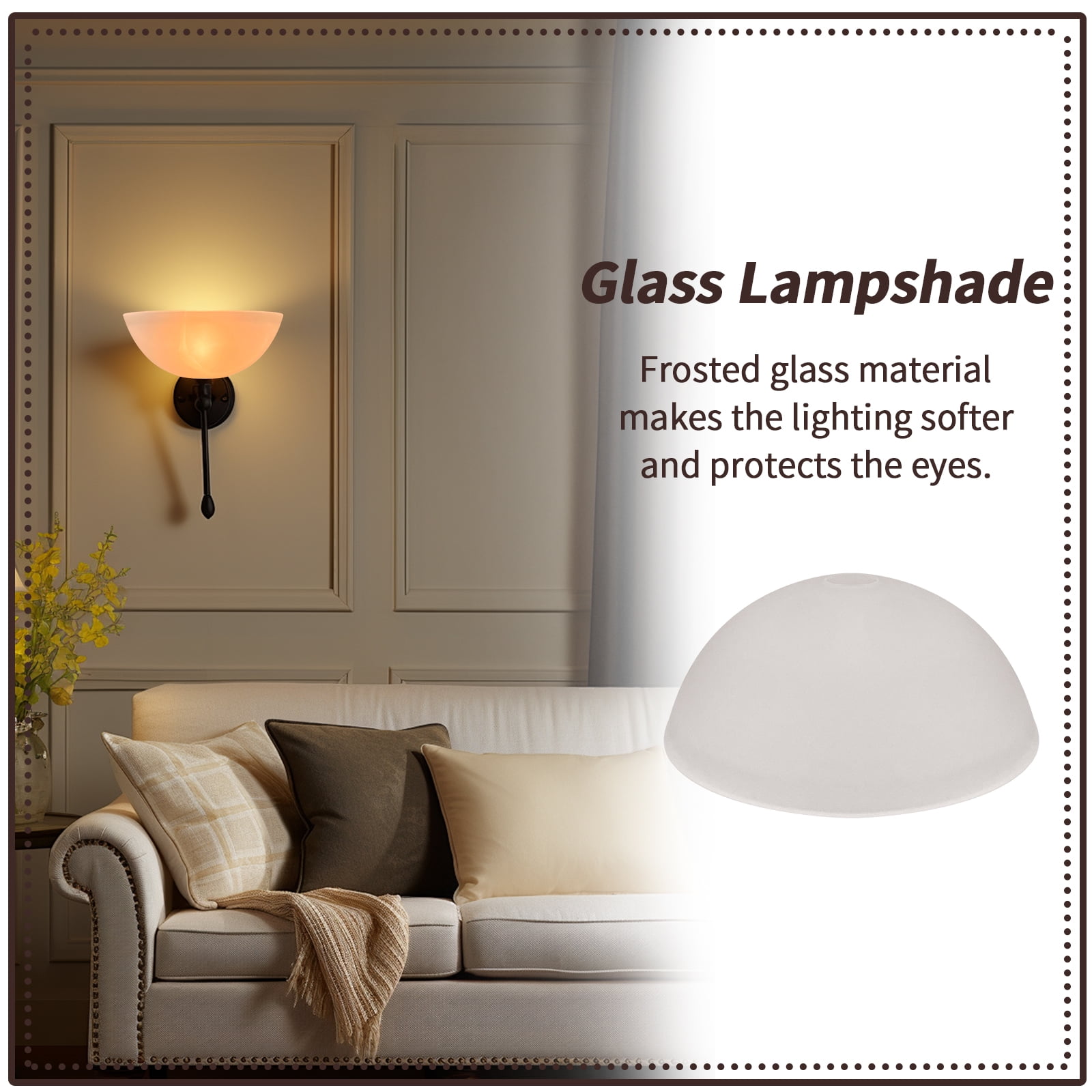 HonoDing Glass Lamp Shade Replacement for Torchiere Floor Lamps，Lamp Shade for Floor Lamp Suitable for Base E26 Socket, Standing Lamp Replacement Shade, Alabaster Glass Bowl Shade (White bowl-shaped)