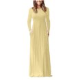 thumbnail image 2 of Brilliant Winter Dresses for Women Clearance Women Casual Long Sleeve Sexy Plus Size Loose Plain Pockets Long Maxi Dress Beige L, 2 of 6