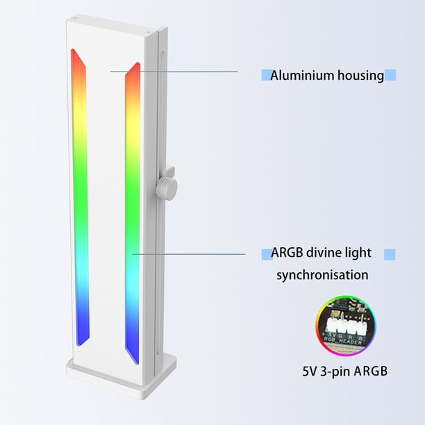 Magnetic 5V 3PIN ARGB Aura Sync Cooling Fan GPU Graphics Card Support (White) Sywqhk Para estrenar
