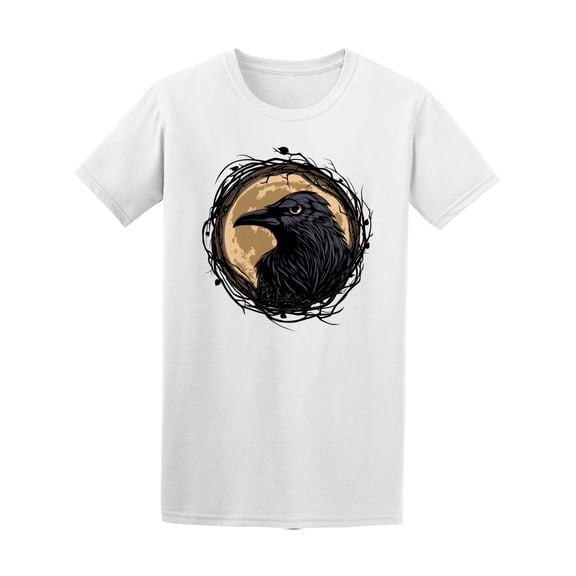Black Raven In Twig T-Shirt Men -Image by Shutterstock, Male x-Large