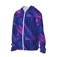thumbnail image 2 of Fotbe Neon Gradient Blue Men's Women's UPF 50+ Sun Protection Jacket Hooded Cooling Shirt with Pockets Hiking Outdoor Performance-3X-Large, 2 of 9
