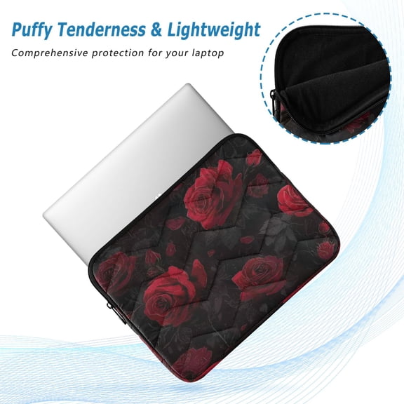 Iauyy(M)13.4 inch Laptop Sleeve,Shockproof Durable Computer Carrying laptop Bag,Slim Cover for 13.4-14 inch HP Dell Lenovo Asus Notebook,Dark Gothic Rose