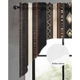 thumbnail image 3 of Black Beige Boho Kitchen Curtains Swag Valance for Windows/Bathroom/Cafe, Vintage Abstract Geometric Ethnic Rod Pocket Drape Panel Swag Curtain Valance for Bedroom/Living Room 55''x36'', 3 of 6