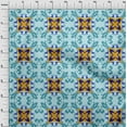 thumbnail image 4 of oneOone Cotton Cambric Light Blue Fabric Asian Block Floral Quilting Supplies Print Sewing Fabric By The Yard 42 Inch Wide, 4 of 4