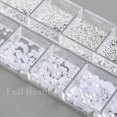thumbnail image 4 of Perlas blancas para uñas, abalorios de Caviar para decoración de uñas, diseño de media forma, cristales 3D, pedrería, accesorios de manicura LA2070, 4 of 4