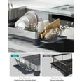 thumbnail image 3 of Songmics Home - Small Stainless Steel Dish Drying Rack Drain, Utensil Holder, Silver and Black, 3 of 9