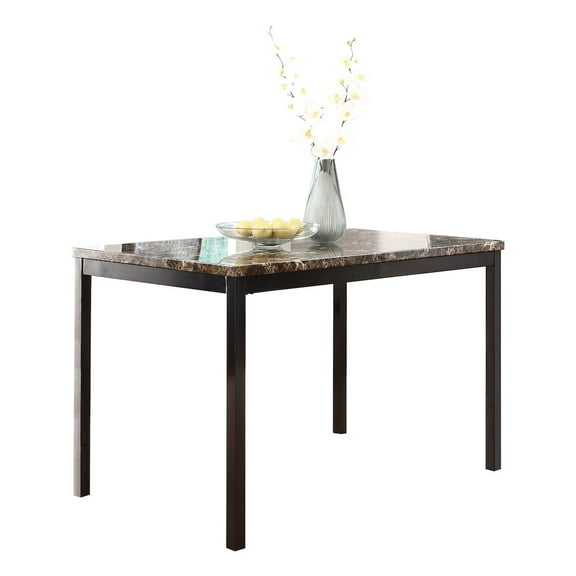 Lexicon Tempe Contemporary Dining Room Table with Faux Marble Top in Black