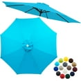 thumbnail image 1 of 6.6ft/7.5ft/9ft/10ft Replacement Umbrella Cover, 6 Ribs 8 Ribs Outdoor Market Table Patio Umbrella Canopy Cover Replacement UV Protective Cloth(Lake Blue,9FT(6-Ribs)), 1 of 8