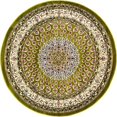 thumbnail image 1 of Unique Loom Tapis Motif Médaillon Narenj 5' x 5' Rond Vert/tan, 1 of 1