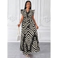 thumbnail image 6 of Black Plus Size Women V-Neck Wrap Maxi Dress With Butterfly Sleeves And Belted Waist, 6 of 6
