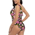 thumbnail image 5 of Yiaed Strawberry Print Women One Piece Swimsuits Tummy Control One Shoulder Bathing Suits Pattern Ruffle Swimwear-Large, 5 of 8