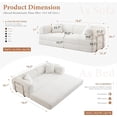 thumbnail image 2 of avobird 78" Convertible Sofa Bed, 5-in-1 Corduroy Futon Pull Out Couch, No Assembly Boneless Sleeper Sofa for Living Room & Bedroom, White, 2 of 6