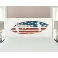thumbnail image 1 of Sports Headboard, Grunge American Flag Themed Stitched Rugby Ball Vintage Design Football Theme, Upholstered Decorative Metal Bed Headboard with Memory Foam, Full Size, Cream Blue Red, by Ambesonne, 1 of 4