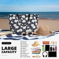thumbnail image 5 of Wukai Daisies Flowers Print Zipper Bag,large Beach Tote Bag,Waterproof Sandproof Bag,Grocery and Picnic Tote Travel Bag, 5 of 5