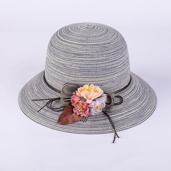COCOpeaunt New Fashion Women Straw Sun Hat Summer Lady Flower Lovely Ladies Hats for Women Panama Outdoor Beach Caps Travel Hat