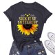 thumbnail image 4 of Gibobby Playera Manga Corta para Mujer Mujeres Casual Girasol Mangas O-cuello Camiseta suelta Blusa Tops(Gris,XL), 4 of 5
